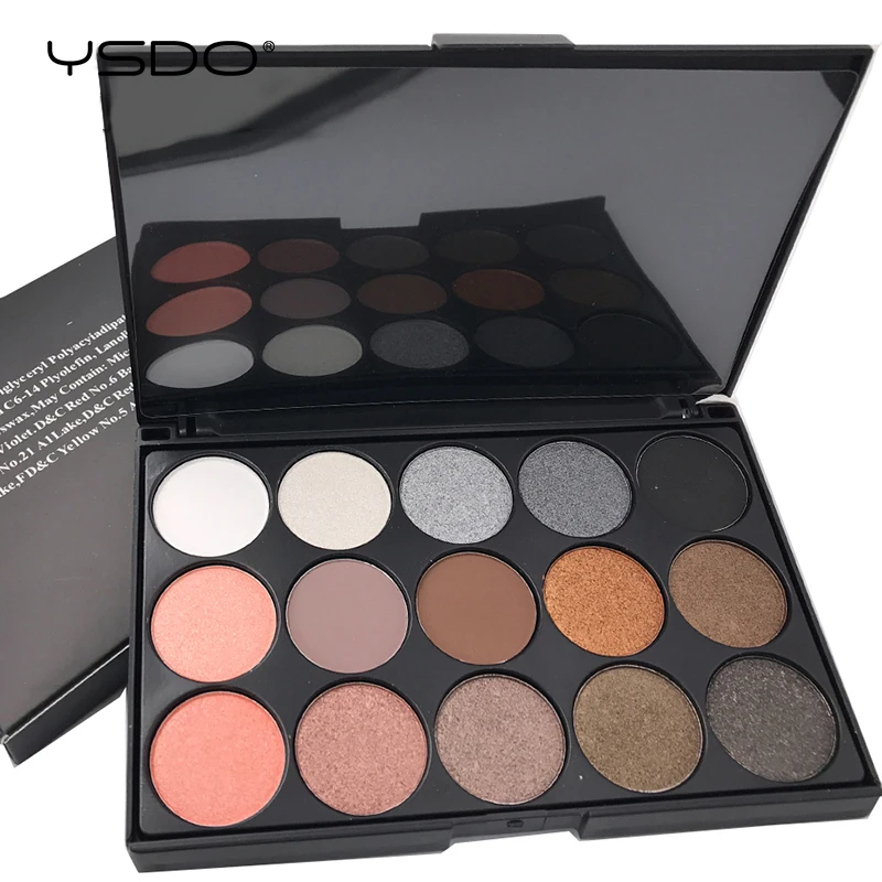 

YSDO 15 colors eye shadow makeup lasting eyeshadow matte pigment glitter eyeshadow set waterproof palette makup tools