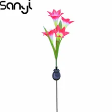 SANYI Солнечная Лилия лампа Новинка Ночной светильник с экологически чистые солнечные элементы солнечный светильник для газонов/дворов/садов