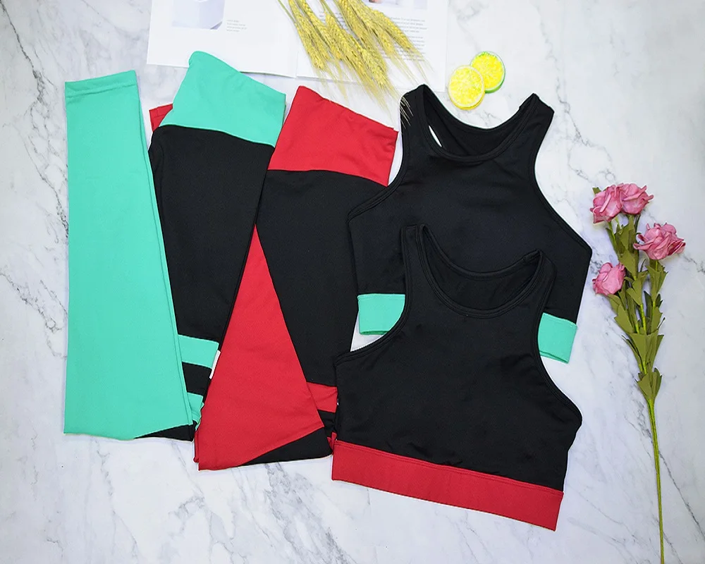 

Gym Set Running Sportswear Leggings Sport Women Fitness Yoga Set Gym Leggings Workout Training Sports Bras Tight Pants Quick Dry