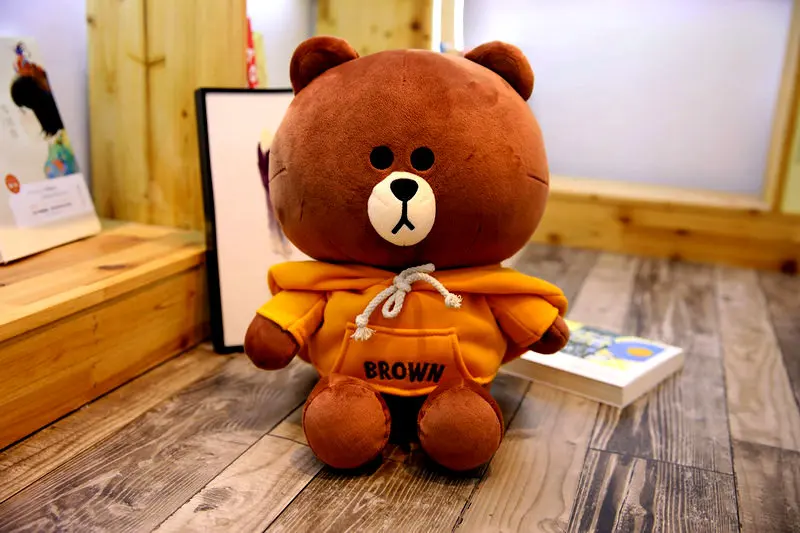 Корейский коричневый плюшевый медведь толстовка костюм плюшевые игрушки плюшевые Мультяшные фигурки Корея друг Медведь одежда мягкие игрушки для детей - Цвет: yellow