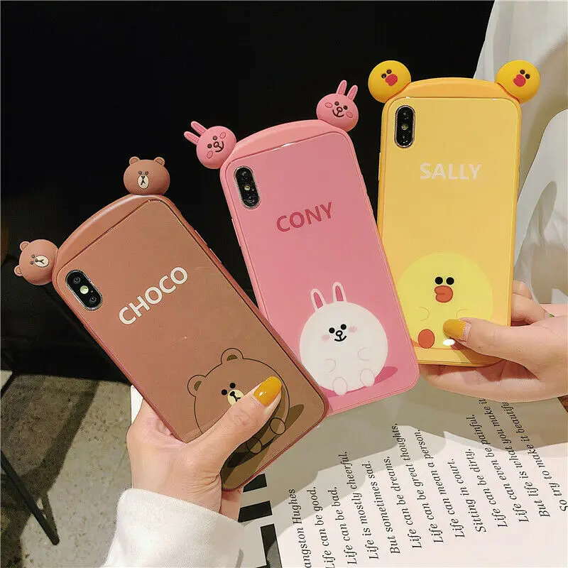 

For iPhone XS Max XR 6/7/8 Plus 3D Cute Cartoon Silicone Soft Case Cover