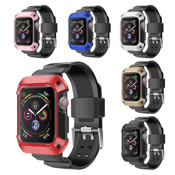 

Rugged Protective Case Cover with Wrist Strap Bands For Apple Watch Series 4 UK#