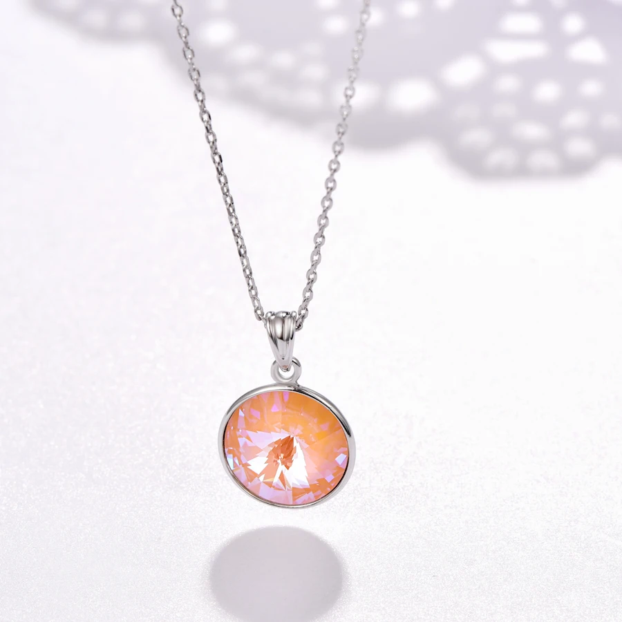 Ожерелье с кристаллами Swarovski, новая мода, круглый камень Bella RIVOLI, ожерелье с кулоном для женщин, элегантные вечерние ювелирные изделия на свадьбу