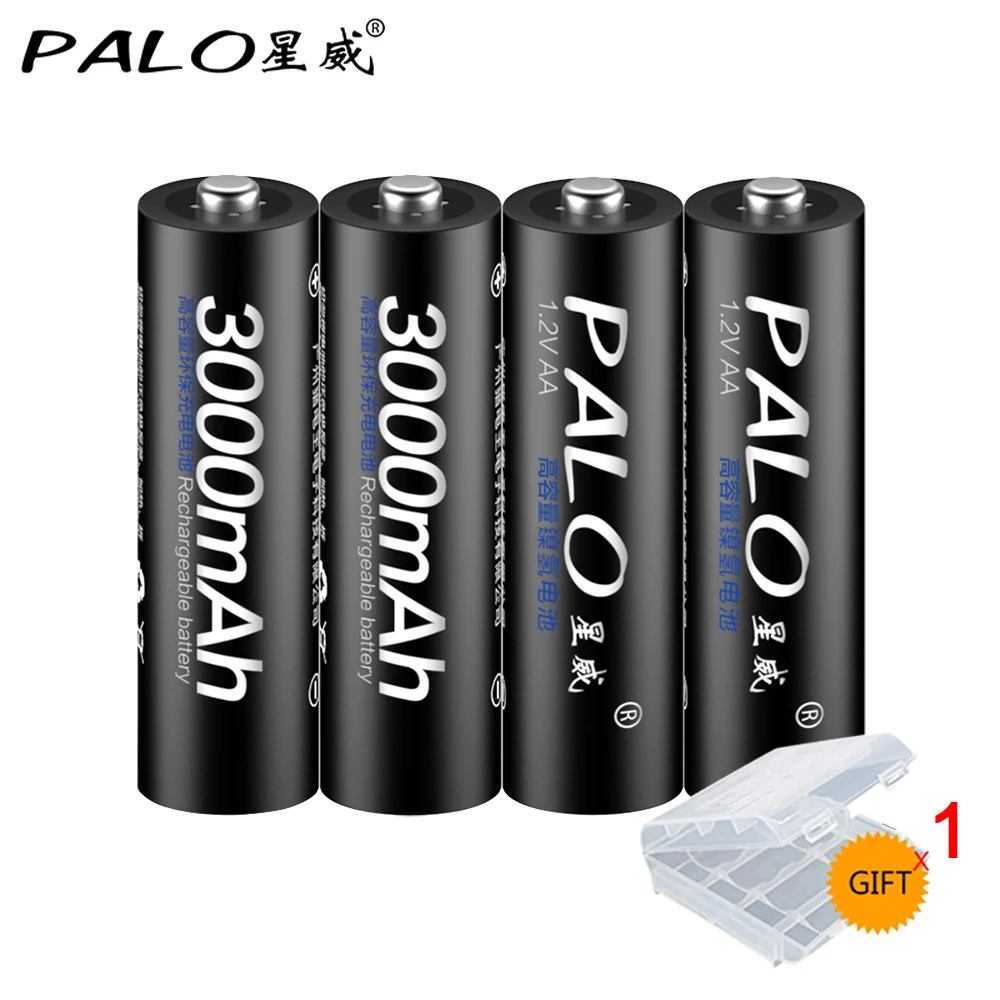 

2Pcs 1.2V 3000mAh AA 2A NI-MH Battery battiries batteria Rechargeable 2A Pre-charged Bateria Rechargeable Batteries for Camera