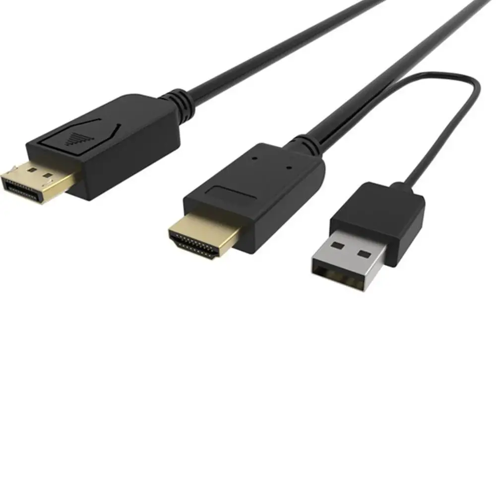 

HDMI to Displayport Cable with USB Power Adapter HDMI to DP Male to Male Converter 2m for Macbook Dell monitor hdtv PS3