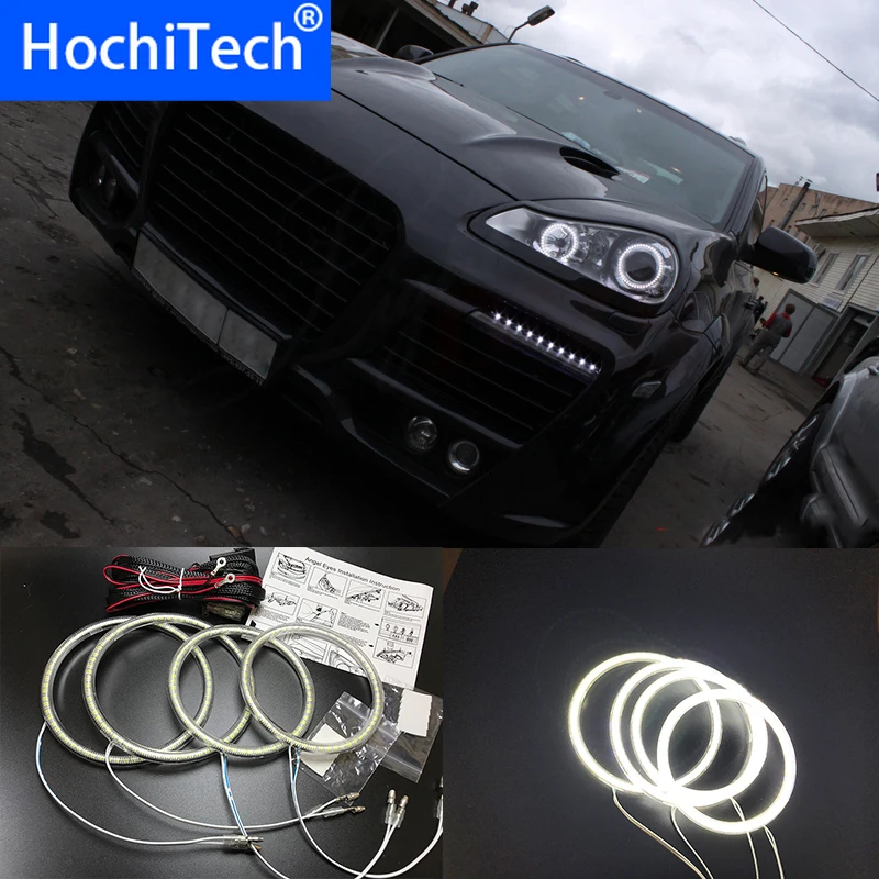 

HochiTech Ultra bright SMD white LED angel eyes 2500LM 12V halo ring kit daytime running light DRL for Porsche Cayenne 2007-2009