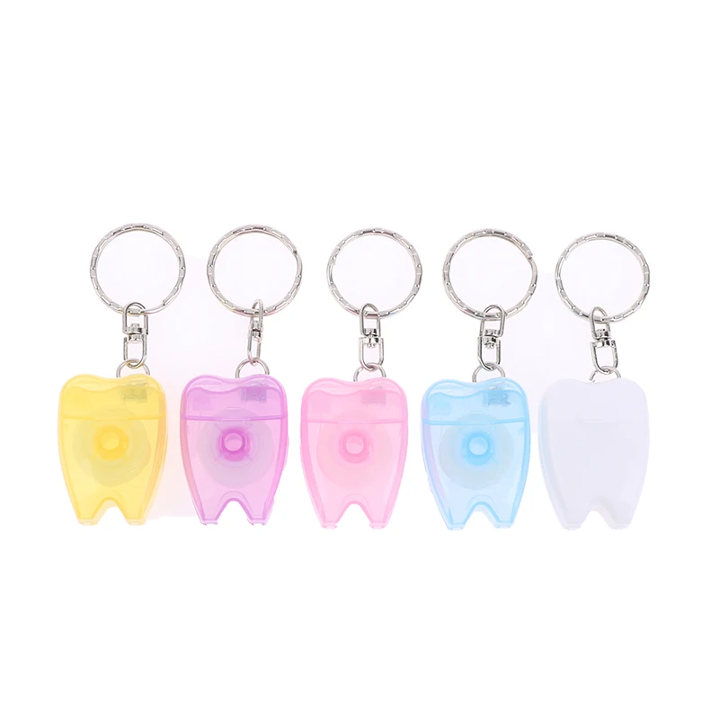 1 Piece Dental Gift Portable Dental Floss Keychain Clinic Gift Flosser
