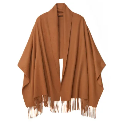 caramel colour Натуральный чистый 100 кашемировый шарф, женская зимняя шаль, теплый мягкий шарф, шерстяной Женский плотный шарф из пашмины, накидка, палантин - Цвет: caramel colour