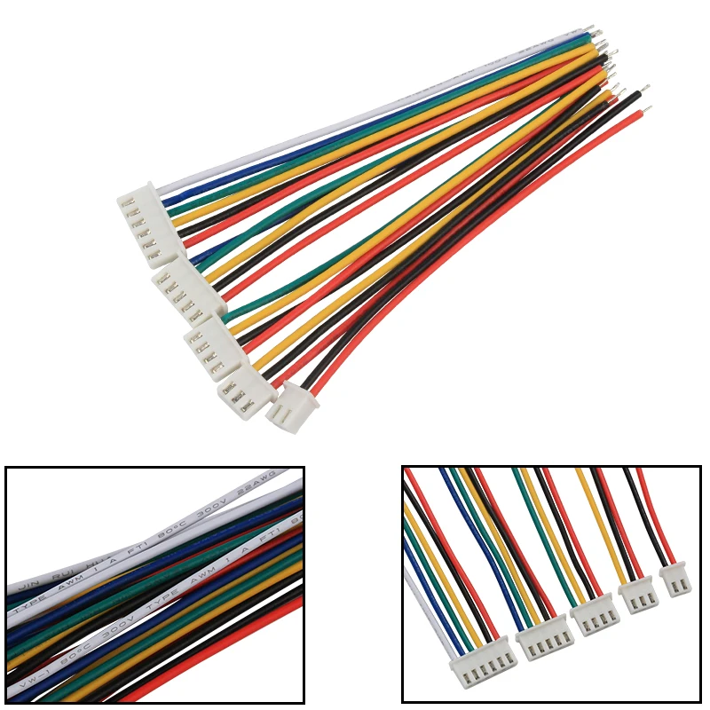 5 шт. 2/3/4/5/6pin LiPo балансирующее зарядное устройство провод/разъем 22AWG 100 мм
