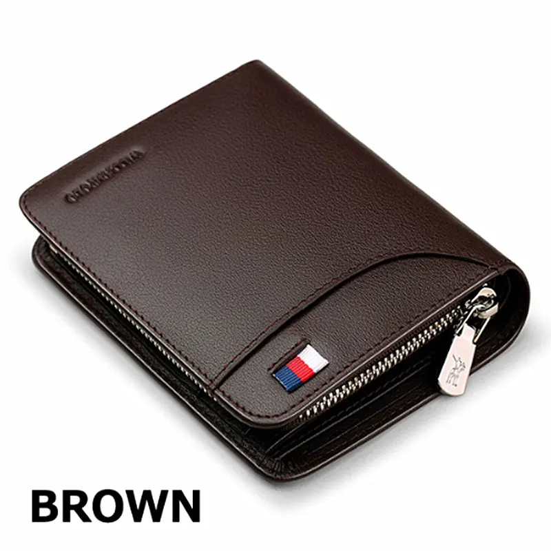 Brown WILLIAMPOLO кожаный Для мужчин кошелек с держатель для карт, Мужская Роскошная бабочка короткий кошелек, сумочка на молнии, кошельки Повседневное Стандартный кошельки pl298 - Цвет: Brown