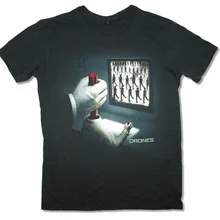 Muse дроны черная футболка взрослый подростков Pop топ, футболка, рубашка