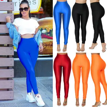 

2019 Autumn Fashion Womens Legging Slim Solid Color Seamless Leggings Fitness High Waist Workout Push Up Legging Pants Lot