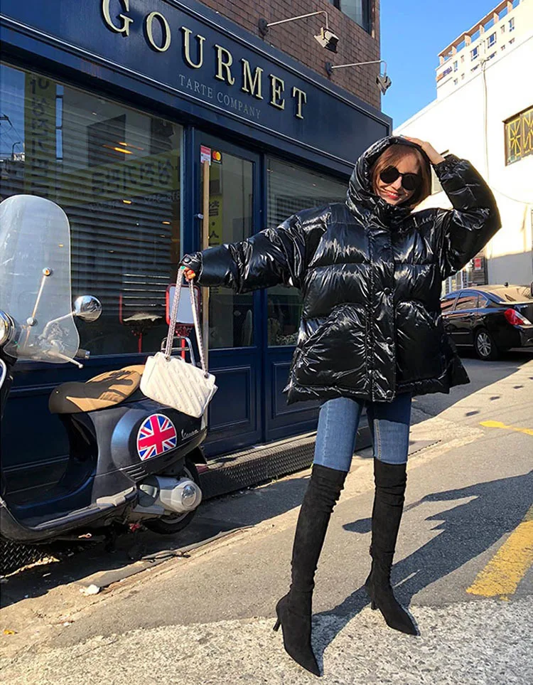 New Winter Women's Jacket hooded parka Bright Colors Insulated Puffy Coat collar hooded Parka Loose waist Belt outwear M192