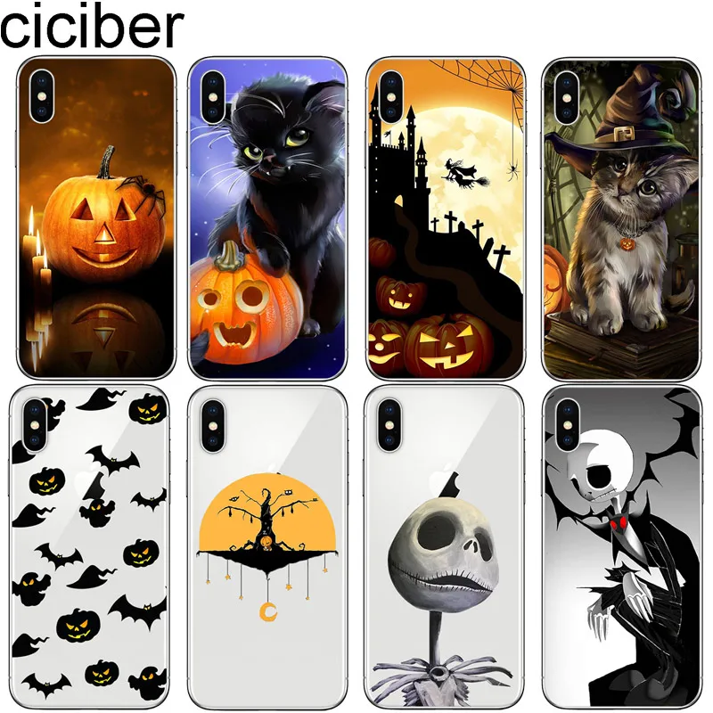 

cicibers Weird Halloween Pumpkin TPU Phone Case for iphone 7 8 6 S Plus 5 5S SE Cover for iphone X XR XS MAX Fundas Shell Capa