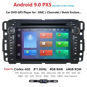 

Android 9.0 PX5 4+64 8Cores WIFI DSP IPS Car DVD GPS Stereo Radio Nav For GMC Yukon Sierra Chevrolet Chevy Tahoe Suburban Camera