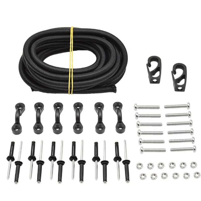 

Kayak Canoe Elastic String C Rings Hooks Screw Set for Inflatable Kayak Boat Strong Elastic Rope String Rowing Accessory