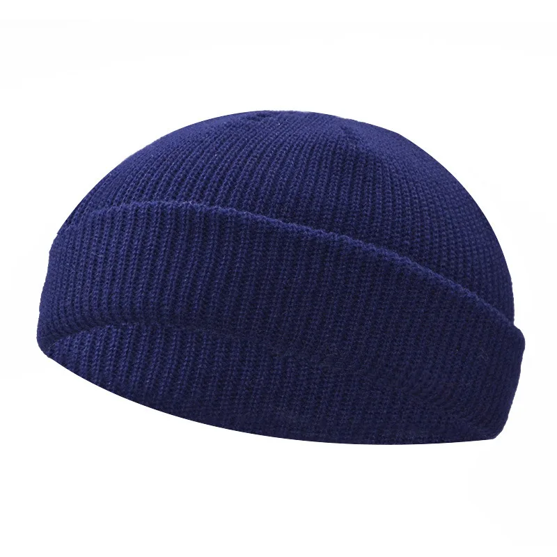 Зимняя теплая вязаная шапка повседневная короткая шапка в стиле хип-хоп мужские шапки для взрослых женские шерстяные вязаные детская шапочка эластичные шапки унисекс - Цвет: 2