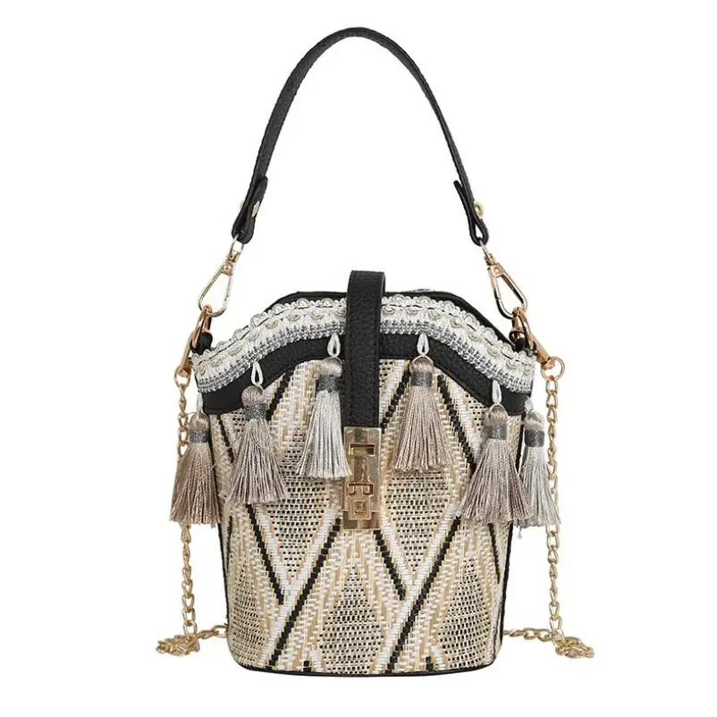 Повседневные Ротанговые женские сумки на плечо Соломенные Сумочки большой емкости Handmae летние сумки Женская пляжная сумка-мессенджер