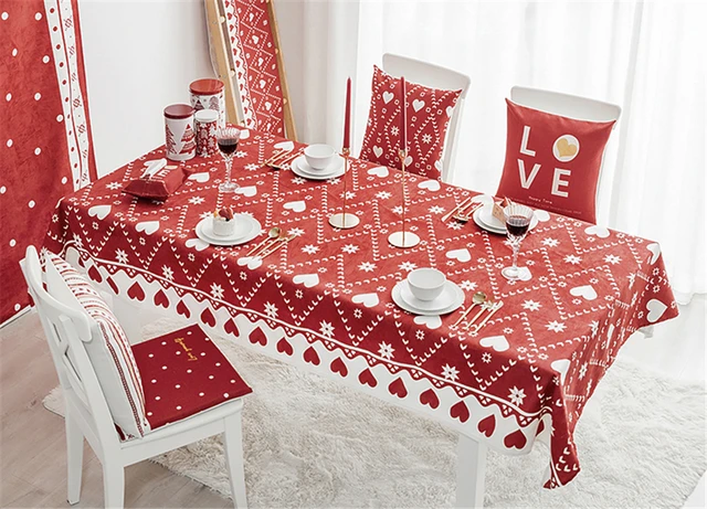 PORI Nappe Rouge Nouvel an Nappe imperméable Festive Nappe de Table Basse  rectangulaire de noël : : Cuisine et Maison