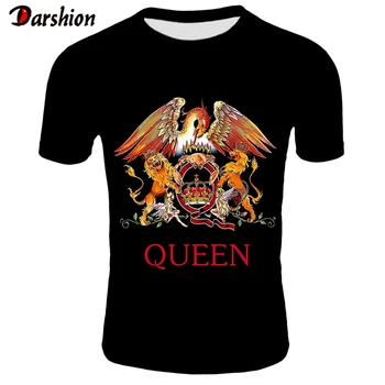 

2019 New Fashion TShirt Men Short Fashion Printing T-shirt Queen Rock Band T Shirts Black T-shirts For Men Streetwear Tshirt 4XL