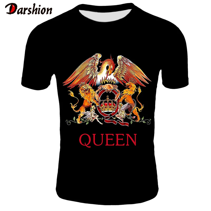 Мужская футболка с принтом Queen Rock Band черная уличная одежда размеры 4XL 2019|Футболки|