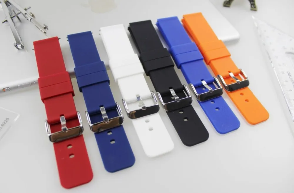 18 мм 20 мм 22 мм силиконовый ремешок для huawei/Withings/samsung Galaxy/gear s3/Amazfit Bip Смарт часы замена Широкие ремешки