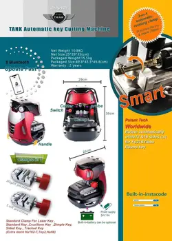 

Newest 2M2 Magic Tank Automatic Car Key Cutting Machine Work on Android via Bluetooth with Database 2019.0612