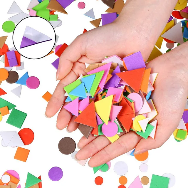 150/300/600pcs Foam Stickers Geometry Puzzle Self-Adhesive EVA Stickers Children Education DIY Toys Crafts Arts Making Gift ZXH 3