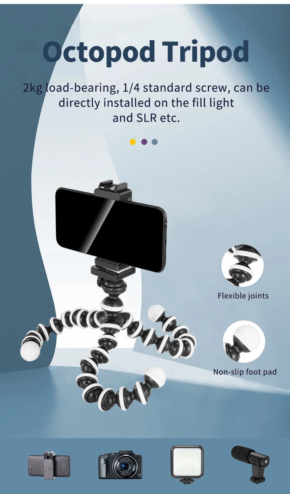 Jumpflash DSLR SLR Phone Vlog Tripod Vlogging Kits Live Selfie Fill Light Integration with Remote Control Microphone LED Light