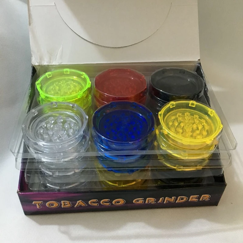 

10pcs Kitchen Use Round Shape Hard Plastic Herbal Herb Cigar Tobacco Grinder Smoke Spice Crusher Hand Muller spice grinder