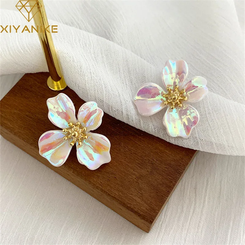 XIYANIKE 2020 новые золотистые Цветные Цветочные серьги красивые маленькие растения