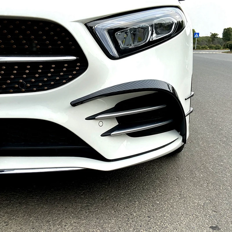 4 Pcs Carbon Style Car Rear Lower Bumper Diffuser Fin Spoiler with Car Carbon Fiber Front Bumper Spoiler Spoilers