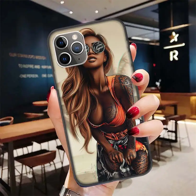 Sexy Sleeve Tattoo Girl Black Case for Apple iPhone 11 Pro XR 7 8 6 6S 4