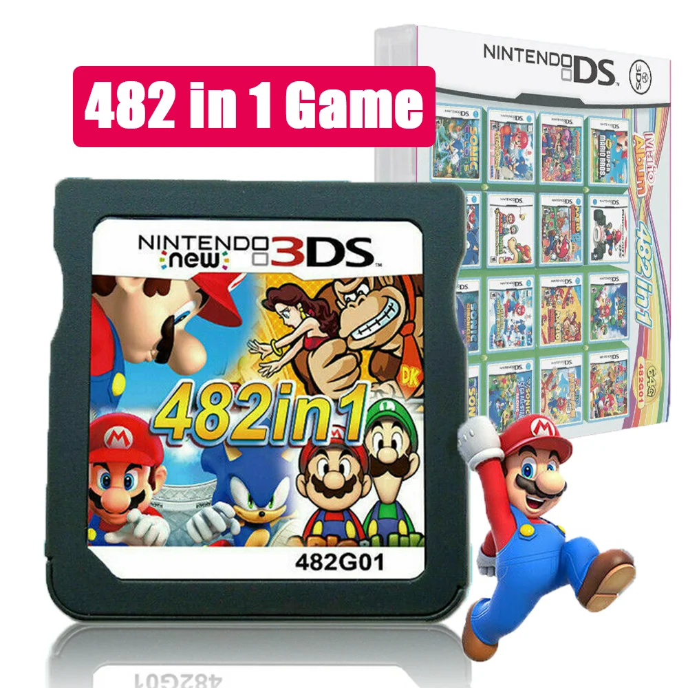 Mario Album Video Game Card 482 In 1 Cartridge Console Card For NDS NDSL 2DS 3DS 3DSLL NDSI