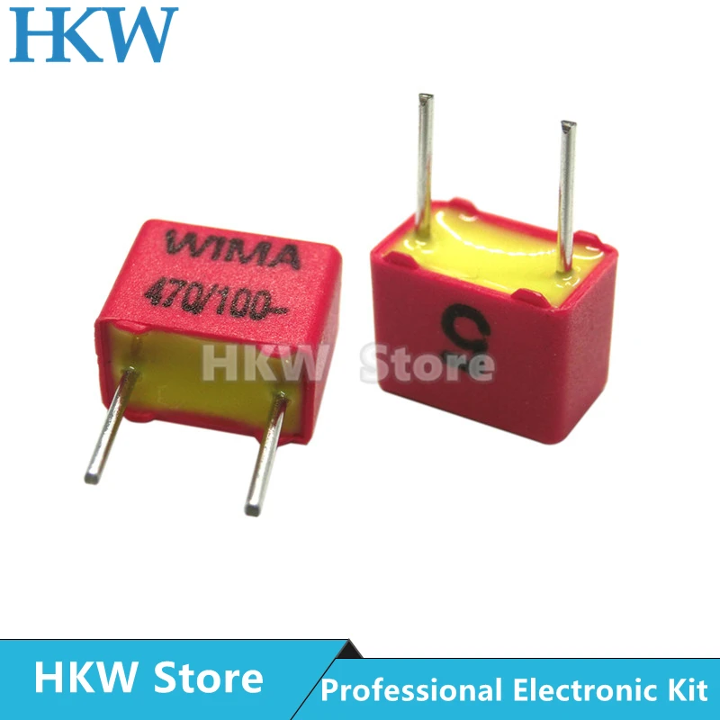 5pcs Original WIMA 100V 470PF 471 RED FKP2 5MM Film Capacitor HiFi