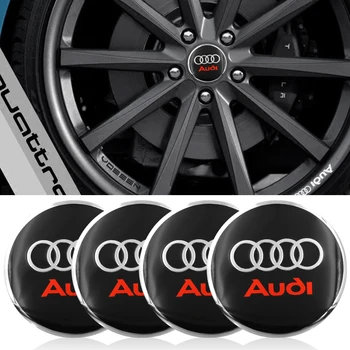 

4pc Car tire Wheel center cover Hubcaps Decorative Sticker For Audi a3 a4 a5 a6 a7 a8 b5 b6 b7 b8 c6 c7 c8 8v 8p car accessories
