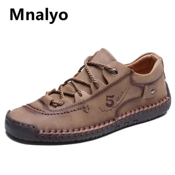 

2020 New Men Casual Shoes Handmade Leather Loafers Comfortable Men's Shoes Quality Split Leather Flat Moccasins Men Sneakers