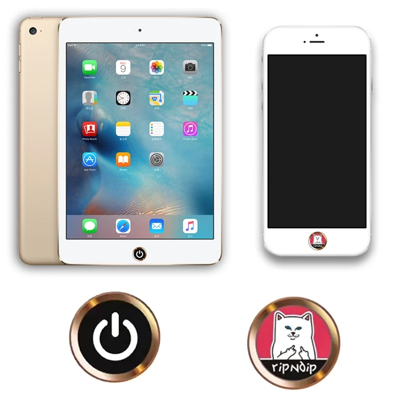 1 шт мультяшная Милая сенсорная ID Главная Кнопка Наклейка для iPhone5 5S 6S 7 8 Plus Ipad air 2