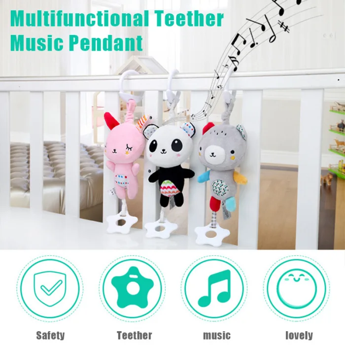 Новая многофункциональная кровать колокольчик мультфильм животное Прорезыватель музыкальная подвесная игрушка для детской коляски