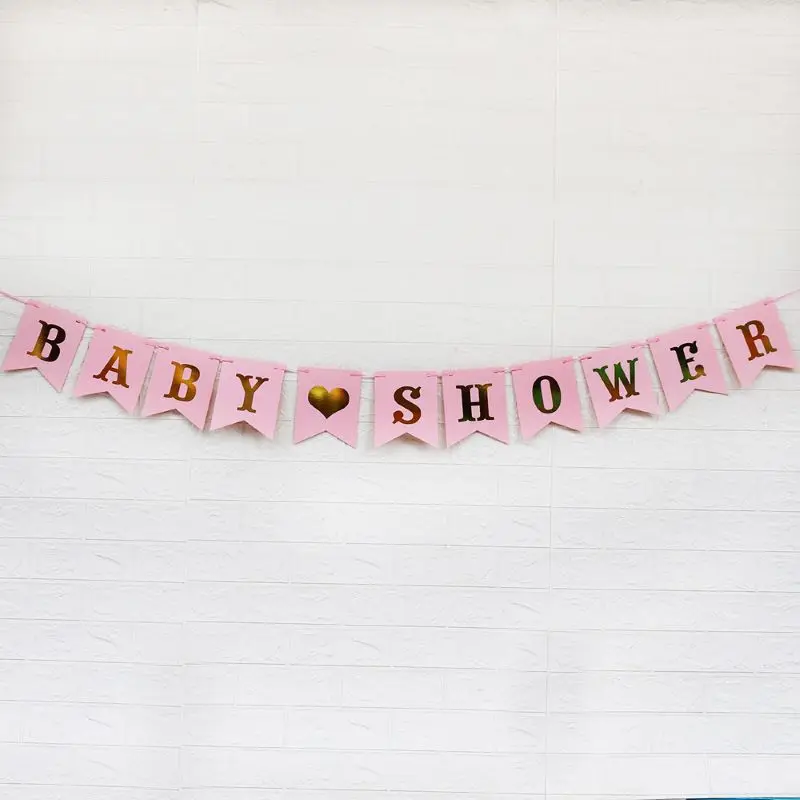 Pink Blue Paper Banner Decorations Baby Shower Its a Girl Boy Babyshower Gender Reveal Oh Baby Its a Boy Girl Kraft Paper