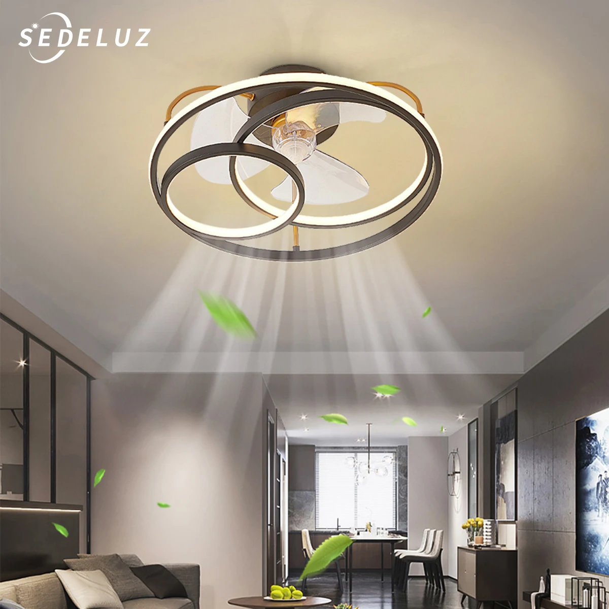 LED Ceiling Fan Lamp Modern Minimalist Dining Room Bedroom Living Round Light | Освещение