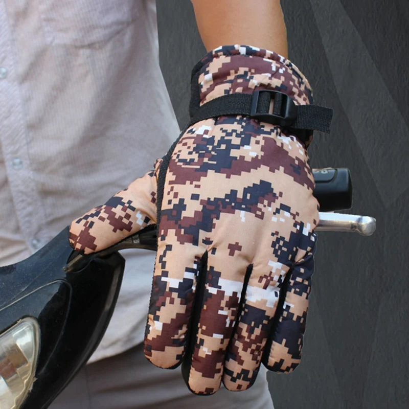 Winter Outdoor Camouflage Full Gloves Keep Warm Waterproof Windproof Gloves Riding Gloves Unisex Mitten