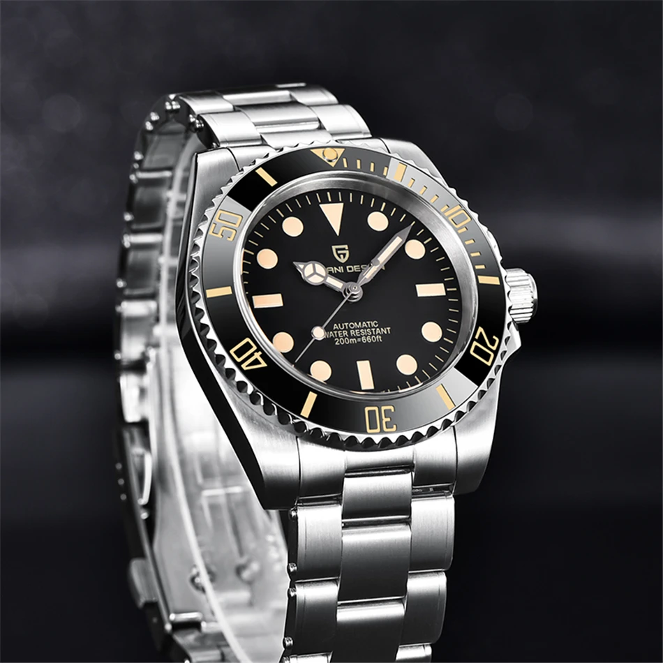 PAGANI DESIGN New 40mm Diving Wristwatch Retro Luxury Sapphire  NH35 Men's Automatic Mechanical Watches 200M Waterproof Luminous