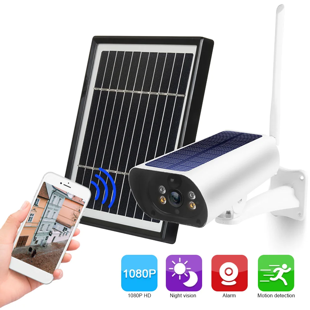 Wi Fi ip камера на солнечной батарейке 1080P Беспроводная мини Бесплатная поддержка