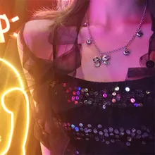 Винтажное женское ожерелье-чокер Ins с бантом в виде сердца, модное милое ожерелье для девочек, ювелирные изделия для лучших друзей, корейский стиль для женщин