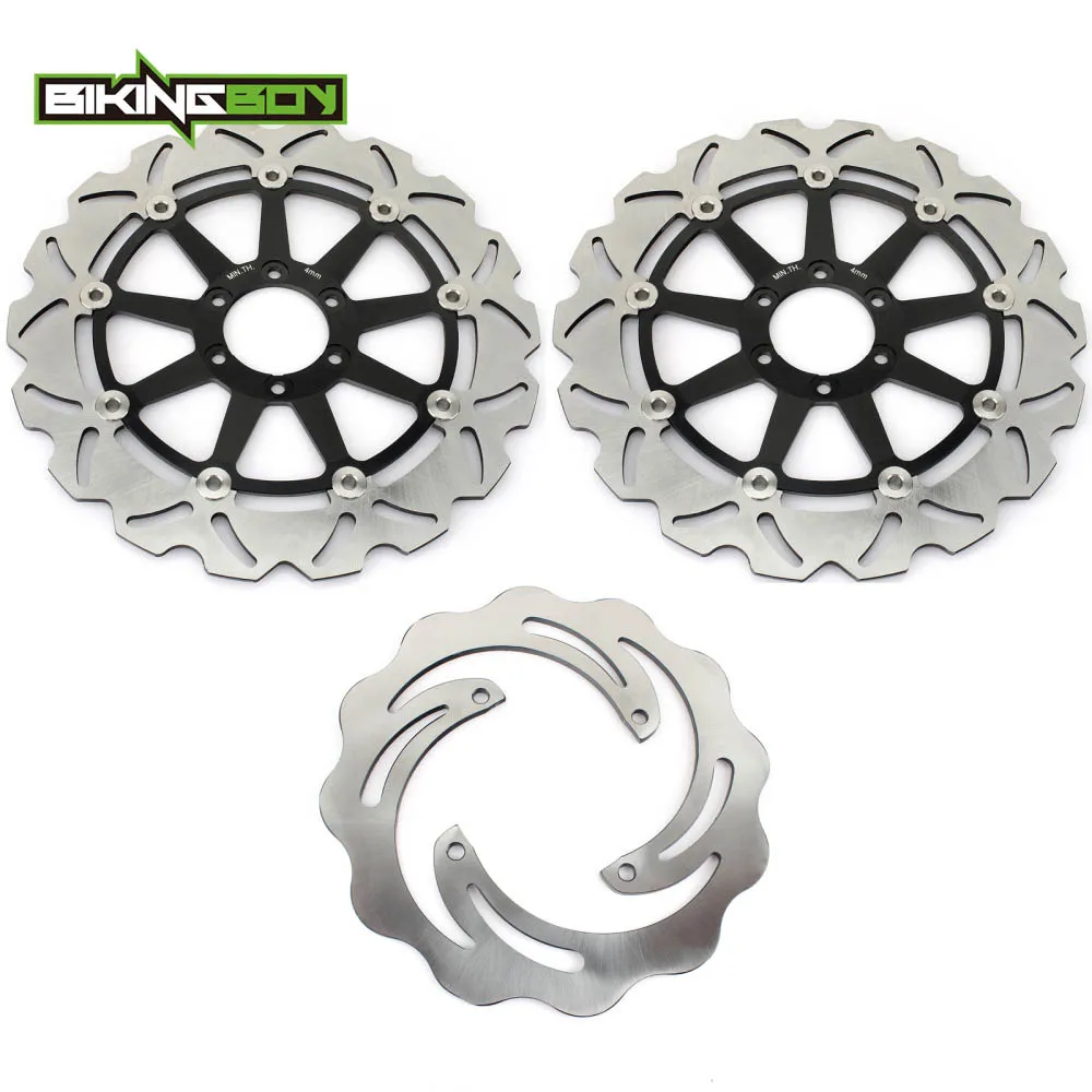 BIKINGBOY для DUCATI 996 Monster S4R 2003-2006 1000 Monster S2R 2006-2007 Полный Комплект Передние Задние тормозные диски роторы - Цвет: Wavy Black