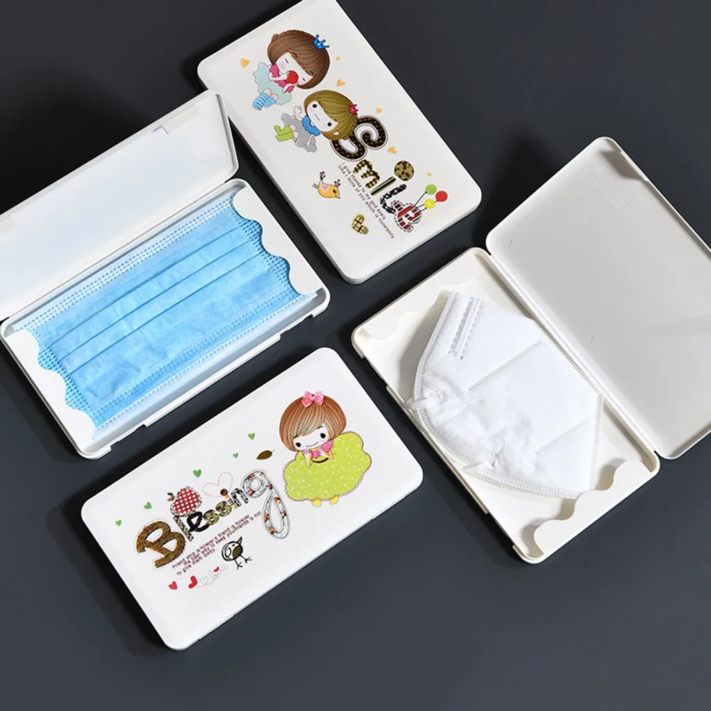

Foldable Box Girls Portable Students Disposable Mask Storage Cover Mask Storage Box Masks-keeper Dust-proof Multi Organizer