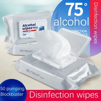 

120PCS/Box Disinfecting Ethanol Wipes Disposable Hand Wipes Home Cleaning Disinfection Wipes Cotton Cleaning Health Care #.