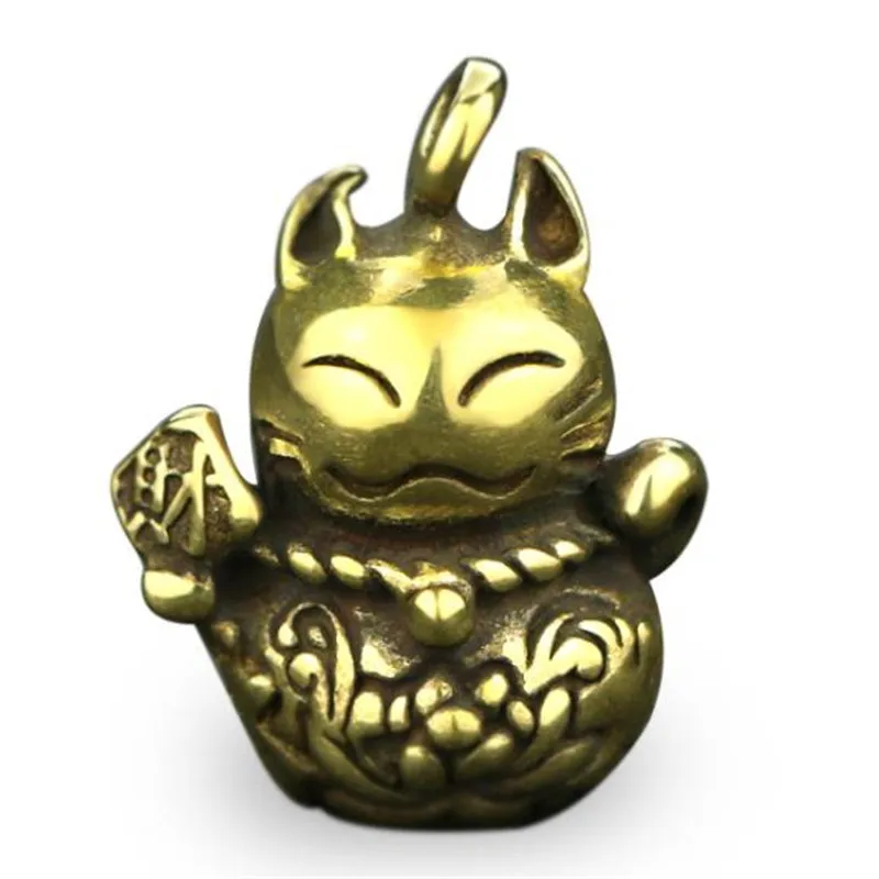 

Lucky Cat Casting Mini Figurine Abstract Geometric Style Metal Retro Sculpture Home Office Room Desktop Decoration Gift Diy