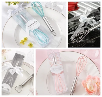 

(10 Pieces/lot) Practical Wedding favor "The Perfect Mix" Pink Kitchen Whisk for Bridal shower Favors and Original Wedding gifts